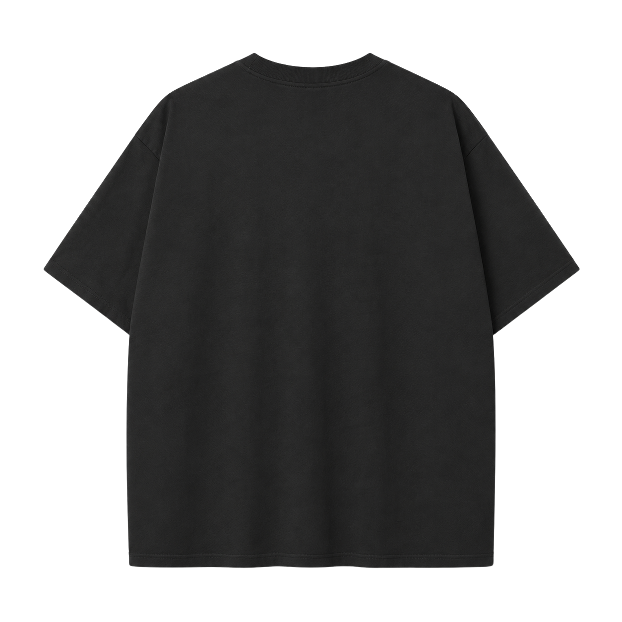 Black Ziad Al-Rahbani tribute T-shirt, plain back view showing the oversized unisex heavyweight cotton fit.
